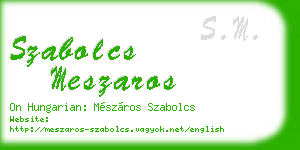 szabolcs meszaros business card